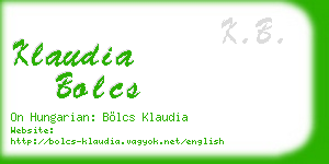 klaudia bolcs business card